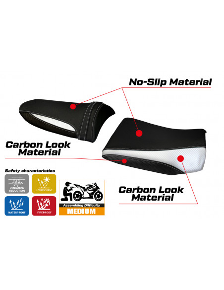 Rivestimento sella compatibile Kawasaki Z 1000 (03-06) modello Pozzuoli 1