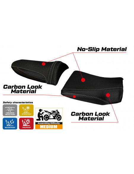 Funda de asiento compatible con Kawasaki Z 1000 (03-06) modelo Pozzuoli 1