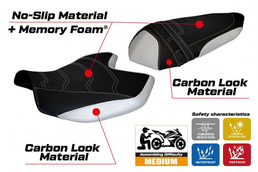 Housse de selle compatible Kawasaki Z 1000 (07-09) modèle Amatrice 2 comfort system