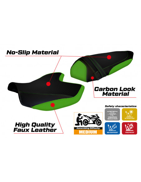 Housse de selle compatible Kawasaki Z 1000 (07-09) modèle Amatrice 2