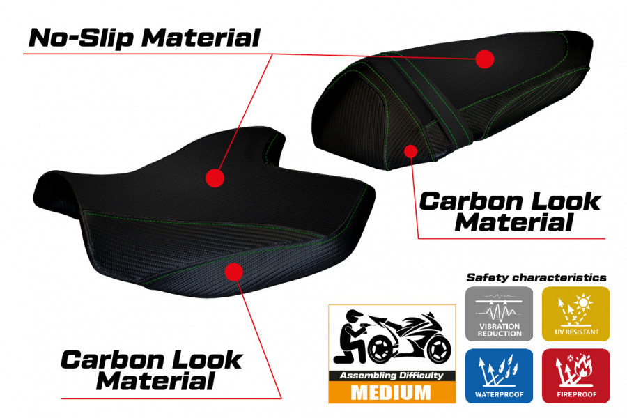 Rivestimento sella compatibile Kawasaki Z 1000 (07-09) modello Amatrice 2