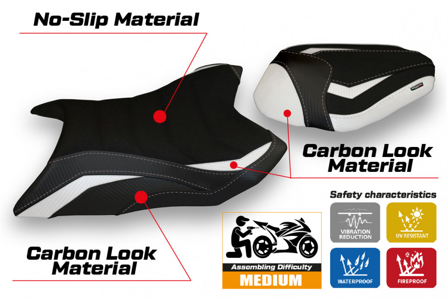 Funda de asiento compatible con Kawasaki Z 800 (13-16) Corizza 1 modelo ultragrip