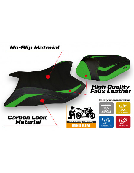 Housse de selle compatible Kawasaki Z 800 (13-16) modèle Corizza 1 ultragrip