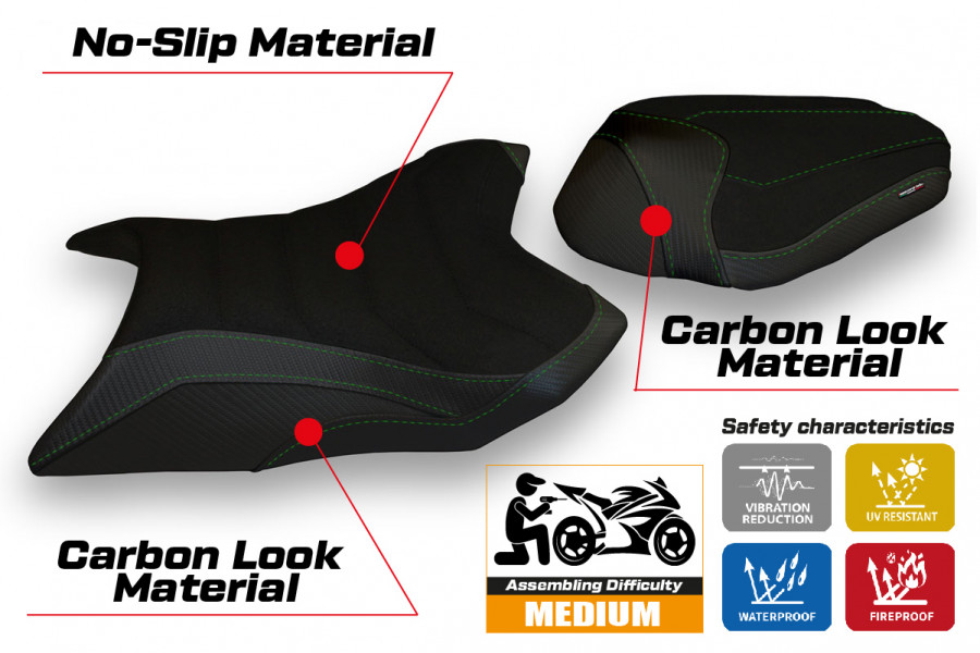 Housse de selle compatible Kawasaki Z 800 (13-16) modèle Corizza 1 ultragrip