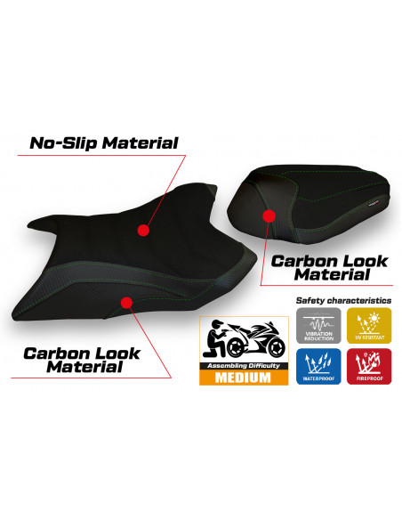 Funda de asiento compatible con Kawasaki Z 800 (13-16) Corizza 1 modelo ultragrip