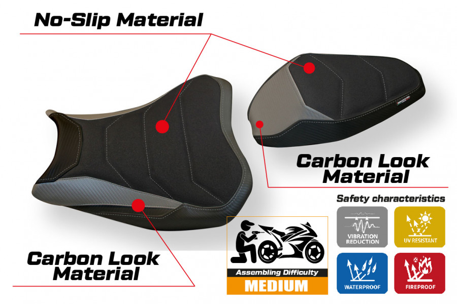 Rivestimento sella compatibile Kawasaki Z 900 (17-22) modello Arad 1 ultragrip