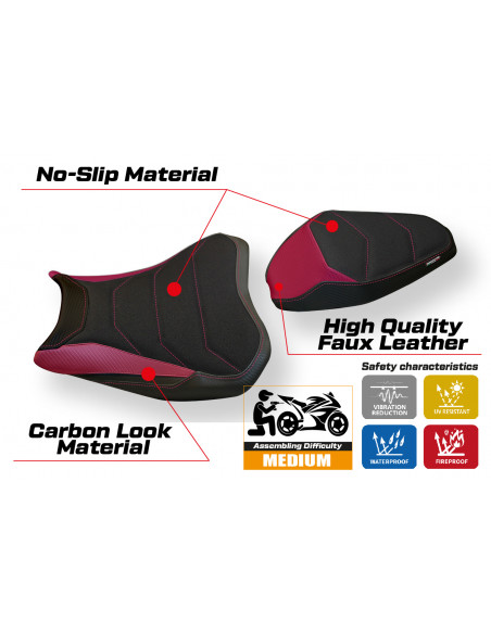 Housse de selle compatible Kawasaki Z 900 (17-22) modèle Arad 1 ultragrip