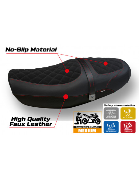 Sitzbezug kompatibel Kawasaki Z 900 RS (18-22) Modell Natal Total Black Velvet