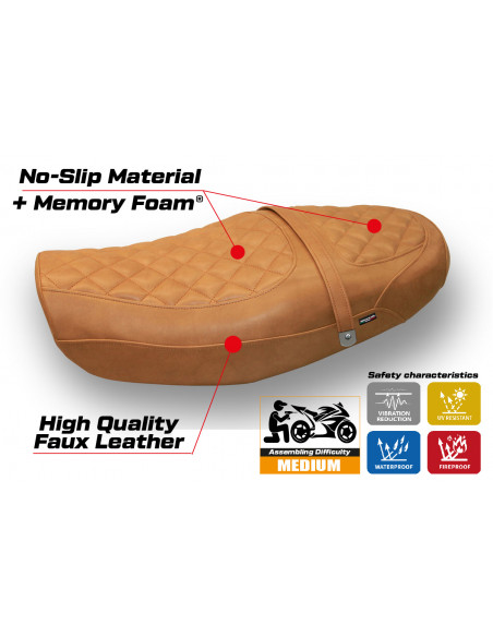 Housse de selle compatible Kawasaki Z 900 RS (18-22) modèle Murcia comfort system