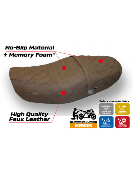 Housse de selle compatible Kawasaki Z 900 RS (18-22) modèle Murcia comfort system