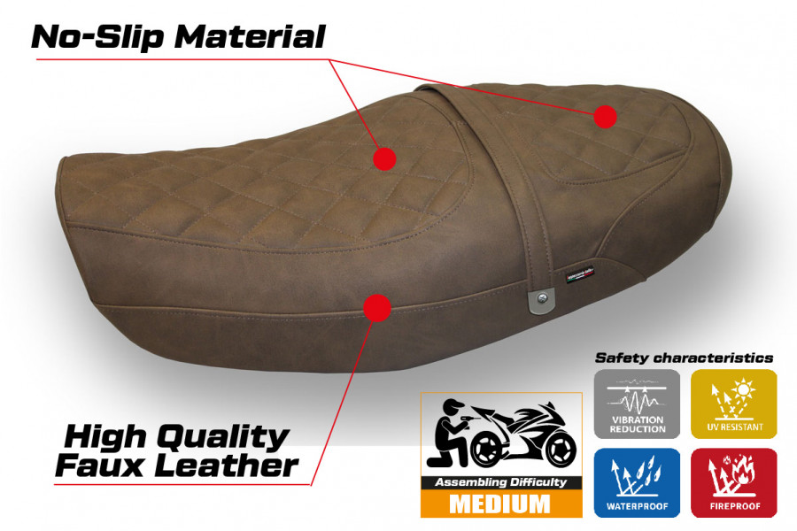 Funda de asiento compatible con Kawasaki Z 900 RS (18-22) modelo Murcia