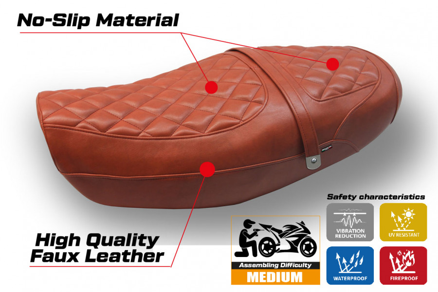 Funda de asiento compatible con Kawasaki Z 900 RS (18-22) modelo Murcia