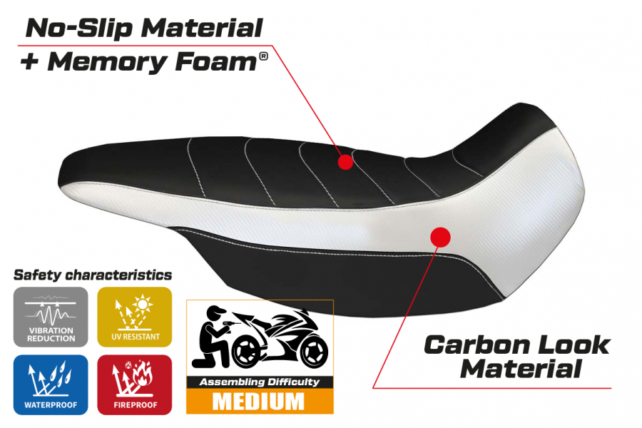 Funda de asiento compatible con BMW R 1150 GS Adventure (02-06) modelo Giarre comfort system