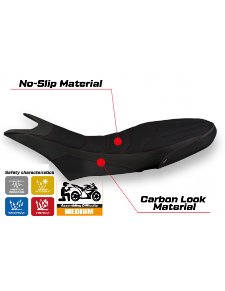 Seat cover compatible Ducati Hypermotard 950 (19-22) Luna 1 ultragrip model