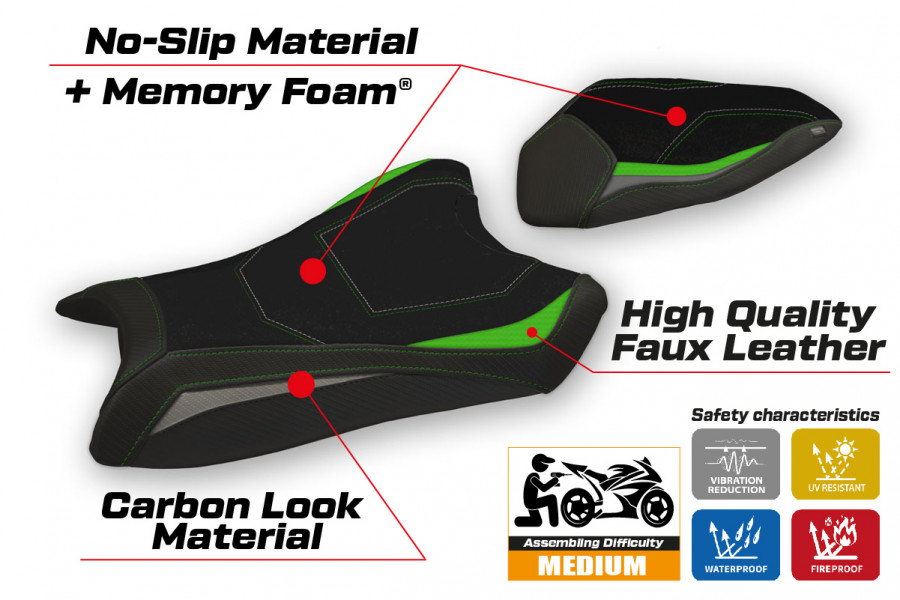Rivestimento sella compatibile Kawasaki Ninja ZX 6 R (19-21) modello Anadia special color comfort system