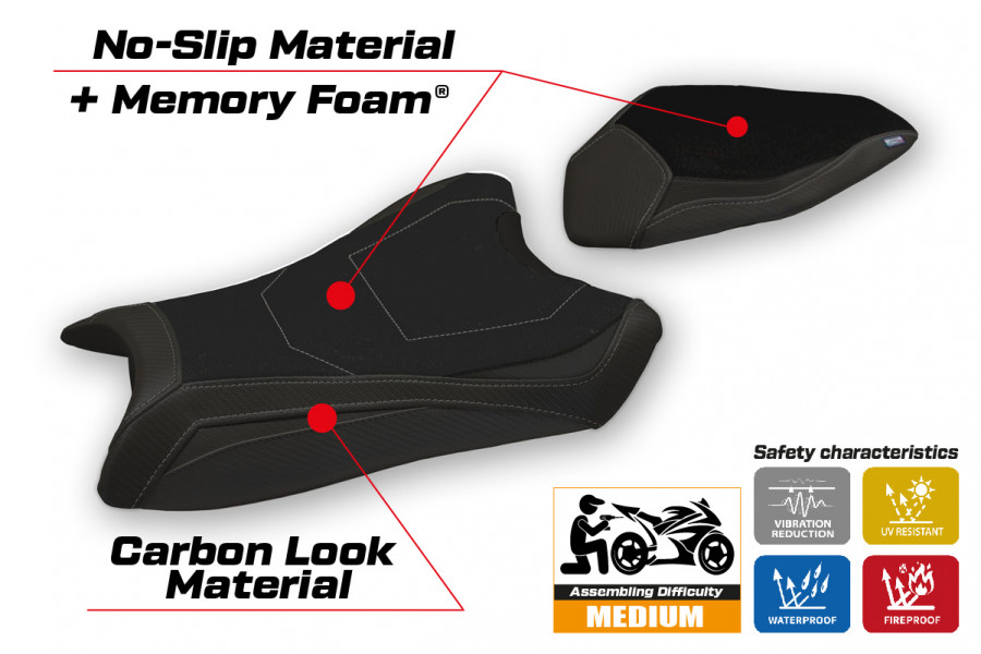 Rivestimento sella compatibile Kawasaki Ninja ZX 6 R (19-21) modello Anadia comfort system