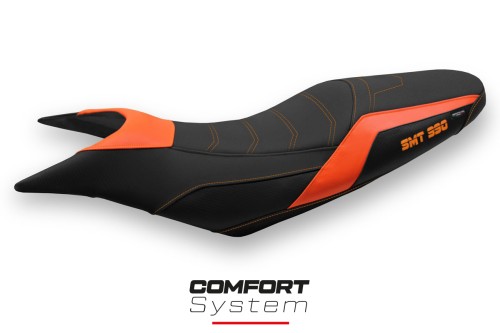 Housse de selle compatible KTM 990 Supermoto T (09-16) modèle Pompei comfort system