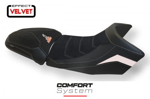 Funda de asiento compatible KTM 1290 Super Adventure S - T (15-20) modelo Gaeta velvet comfort system