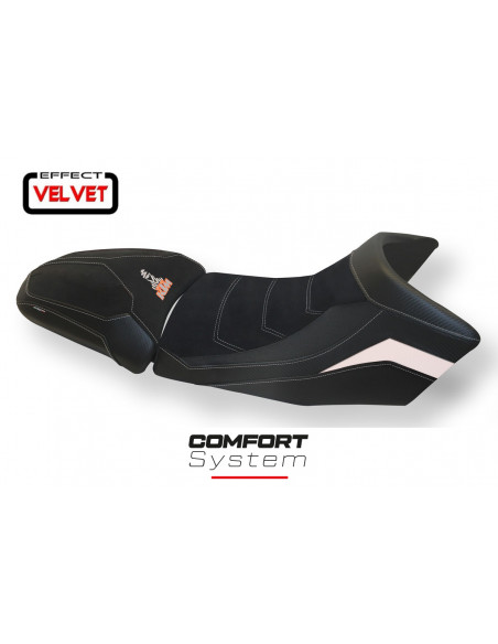 Funda de asiento compatible KTM 1290 Super Adventure S - T (15-20) modelo Gaeta velvet comfort system