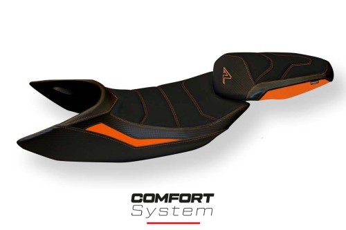 Funda de asiento compatible con KTM 1290 Super Duke R (14-19) modelo Janna 3 comfort system