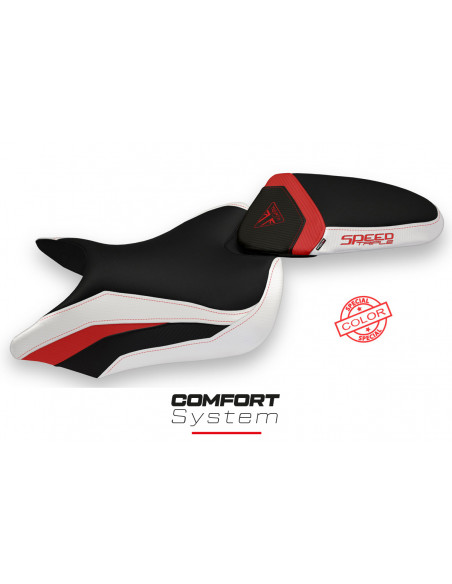 Funda de asiento compatible Triumph Speed Triple (16-21) modelo Maglie special color comfort system