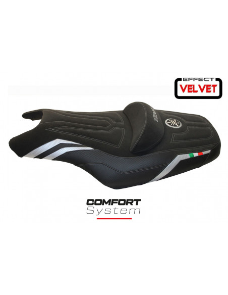 Funda de asiento compatible Yamaha T-Max (08-16) modelo I Love Italy comfort system velvet