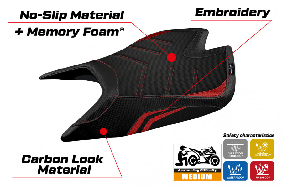 Seat cover compatible Aprilia Tuono V4 Factory (21-22) Nashua special color comfort system model