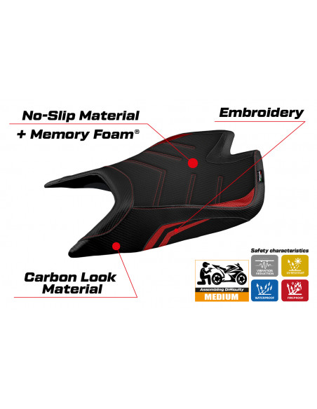Rivestimento sella compatibile Aprilia Tuono V4 Factory (21-22) modello Nashua special color comfort system