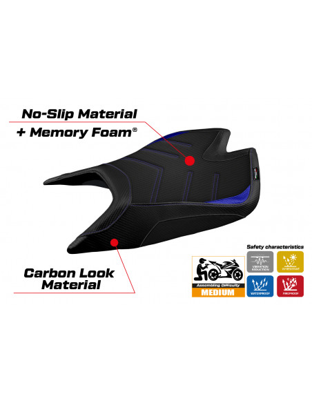 Housse de selle compatible Aprilia Tuono V4 Factory (21-22) modèle Nashua comfort system