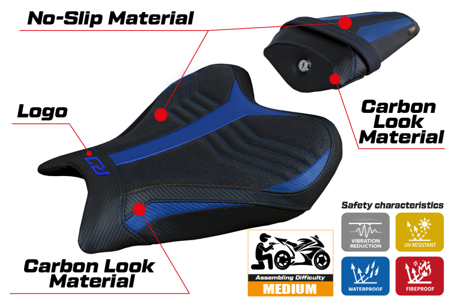 Rivestimento sella compatibile Yamaha R7 (21-22) modello Thera ultragrip
