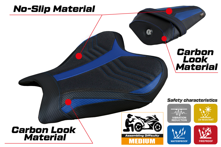 Funda de asiento compatible con Yamaha R7 (21-22) modelo Thera ultragrip