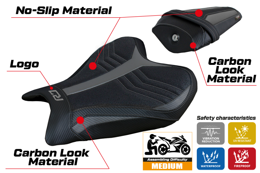 Funda de asiento compatible con Yamaha R7 (21-22) modelo Thera ultragrip