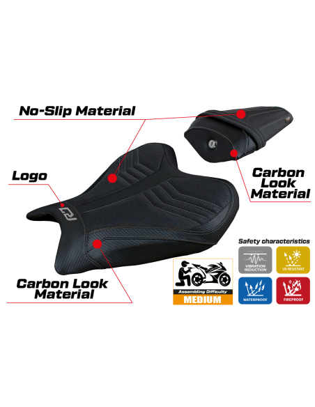 Housse de selle compatible avec Yamaha R7 (21-22) modèle Thera ultragrip