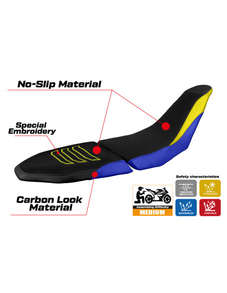 Seat cover compatible Yamaha Tenere 700 Raid (2022) Sendai ultragrip model