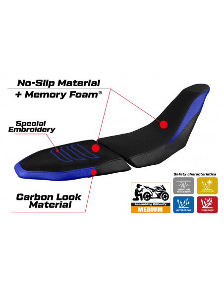 Seat cover compatible Yamaha Tenere 700 Raid (2022) Akita ultragrip comfort system model