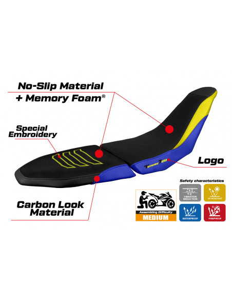 Seat cover compatible Yamaha Tenere 700 Raid (2022) Akita ultragrip comfort system model