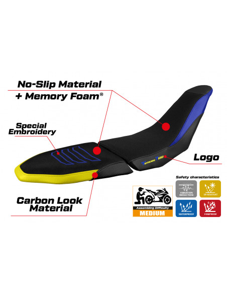 Sitzbezug kompatibel Yamaha Tenere 700 Raid (2022) Modell Akita Ultragrip Comfort System