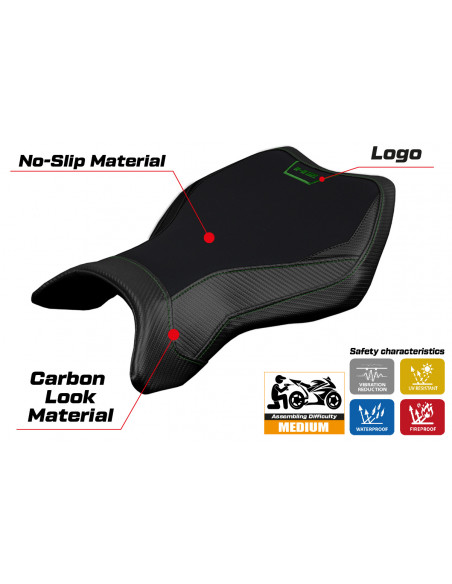Sitzbezug kompatibel Kawasaki Ninja H2 R (15-22) Modell MadMax