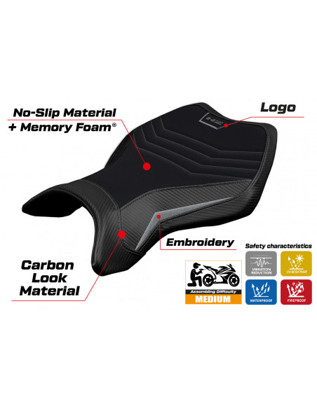 Seat cover compatible Kawasaki Ninja H2 R (15-22) model MadMax Comfort System