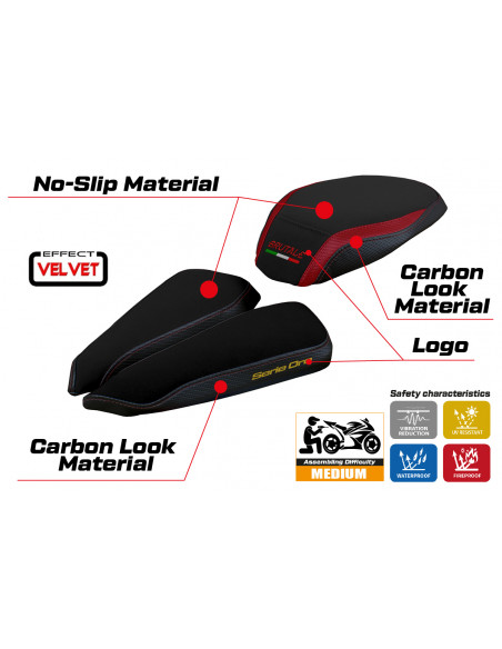 Rivestimento sella compatibile MV Agusta Brutale 1000 RR (20-22) modello Adai velvet