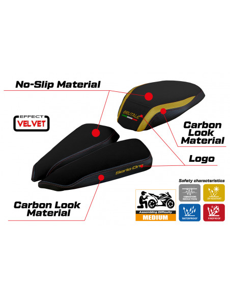 Housse de selle compatible MV Agusta Brutale 1000 RR (20-22) modèle Adai velvet