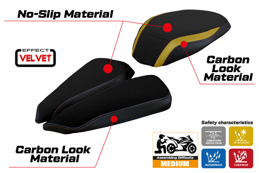 Housse de selle compatible MV Agusta Brutale 1000 RR (20-22) modèle Adai velvet