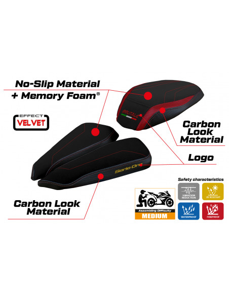 Seat cover compatible MV Agusta Brutale 1000 RR (20-22) Adai velvet comfort system model