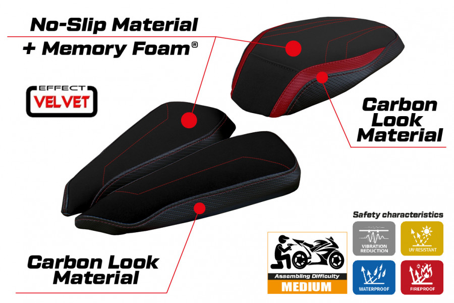 Seat cover compatible MV Agusta Brutale 1000 RR (20-22) Adai velvet comfort system model