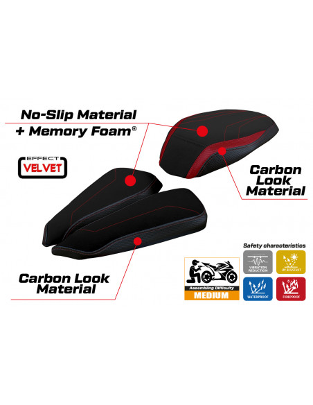 Seat cover compatible MV Agusta Brutale 1000 RR (20-22) Adai velvet comfort system model