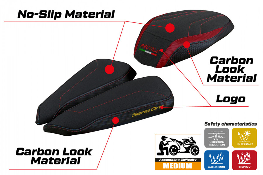 Sitzbezug kompatibel MV Agusta Brutale 1000 RR (20-22) Modell Adai Ultragrip