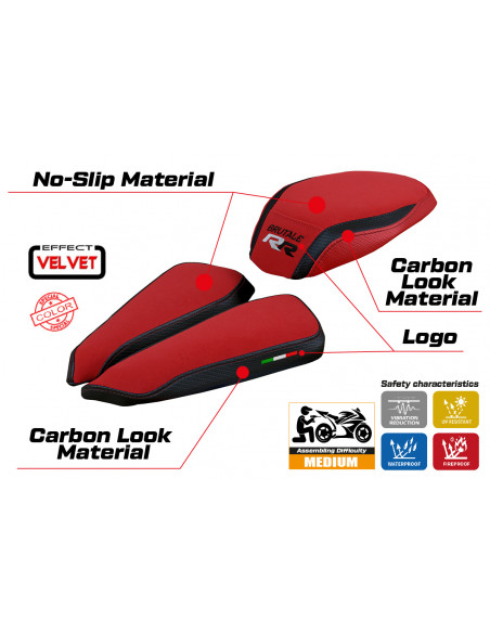 Seat cover compatible MV Agusta Brutale 1000 RR (20-22) Meilan velvet model