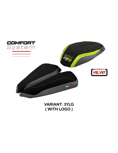 Housse de selle compatible avec MV Agusta Brutale 1000 RR (20-22) modèle Meilan velvet comfort system