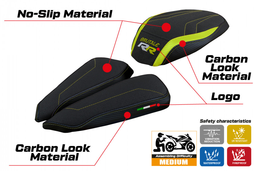 Sitzbezug kompatibel mit MV Agusta Brutale 1000 RR (20-22) Modell Meilan Ultragrip