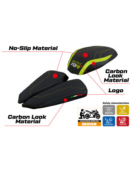 Sitzbezug kompatibel mit MV Agusta Brutale 1000 RR (20-22) Modell Meilan Ultragrip